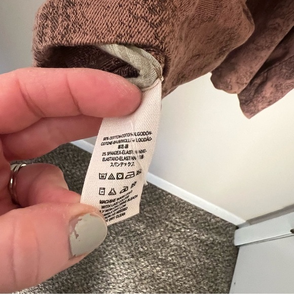 Free People Rusty Brown Boho Tapestry Print Victorian Button Down Coat Sz Small - Picture 13 of 14